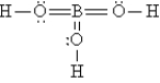 <strong>The Lewis structure for H<sub>3</sub>BO<sub>3</sub> is</strong> A) B) C) D) E)