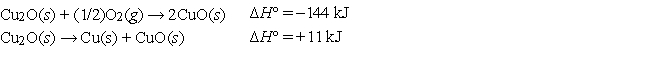 <strong>Given: Calculate the standard enthalpy of formation of CuO(s).</strong> A) +299 kJ B) +155 kJ C) -166 kJ D) -155 kJ E) -299 kJ