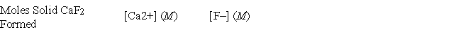 A 50.00-mL sample of 0.100 M Ca(NO<sub>3</sub>)<sub>2</sub> is mixed with 50.00 mL of 0.200 M NaF. When the system has come to equilibrium, which of the following sets of conditions will hold? The K<sub>sp</sub> for CaF<sub>2</sub> is 4.0 × 10<sup>-11</sup>.  