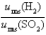 <strong>Samples of the gases H<sub>2</sub>(g) and SO<sub>2</sub>(g) have equal masses and are at the same temperature and pressure. Calculate the following: The ratio of the root-mean-square velocities .</strong> A) 180 B) 32 C) 0.18 D) 1.0 E) 5.6