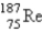 <strong>The atomic mass of rhenium is 186.2. Given that 37.1% of natural rhenium is rhenium-185, what is the other stable isotope?</strong> A) B) C) D) E)