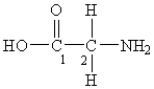 Consider the structure of glycine,the simplest amino acid: a)Indicate the hybridizations at each N and C atom in the molecule. b)What is the total number of bonds in the molecule? c)What is the total number of \pi bonds in the molecule?