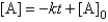 <strong>For the reaction A \to Products,successive half-lives are observed to be 10.0 min and 40.0 min. -The reaction follows the integrated rate law</strong> A) B) C) D) E)none of these