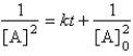 <strong>For the reaction A \to Products,successive half-lives are observed to be 10.0 min and 40.0 min. -The reaction follows the integrated rate law</strong> A) B) C) D) E)none of these