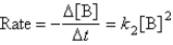  <strong>Two isomers (A and B)of a given compound dimerize as follows:   Both processes are known to be second order in reactant,and k<sub>1 </sub>is known to be 0.25 L/mol·s at 25°C,where   <sup> </sup> In a particular experiment,A and B were placed in separate containers at 25°,where [A]<sub>0</sub> = 1.0  \times  10<sup>-</sup><sup>2</sup> M and [B]<sub>0</sub> = 2.5  \times  10<sup>-</sup><sup>2</sup> M.It was found that [A] = 3[B] after the reactions progressed for 3.0 minutes.  -Calculate the value of   where <sup> </sup> <sup> </sup>   <sup> </sup></strong> A)2.2 L/mol·s B)0.75 L/mol·s C)1.9 L/mol·s D)0.21 L/mol·s E)none of these <div style=padding-top: 35px>  