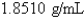 <strong>What is the best answer to report for g/mL?</strong> A) B) C) D) E)