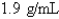 <strong>What is the best answer to report for g/mL?</strong> A) B) C) D) E)