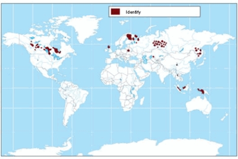 <strong>The soil order shown on the map is </strong> A) andisols. B) ultisols. C) histosols. D) aridisols. E) entisols.