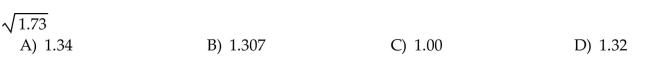 Find the square root, rounded to hundredths if necessary.