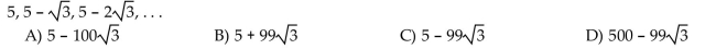 If the following is part of a geometric sequence, find the missing terms. Find the 100th term of the following arithmetic sequence: