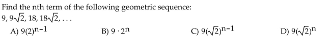 If the following is part of a geometric sequence, find the missing terms.