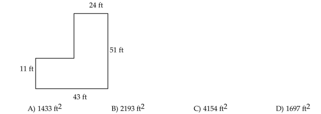 Find the area of the figure.