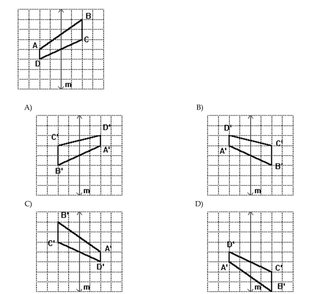 Find the image of the given figure under a reflection across the mirror line m.