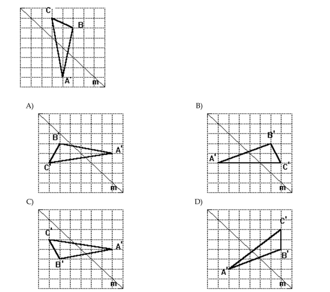 Find the image of the given figure under a reflection across the mirror line m.