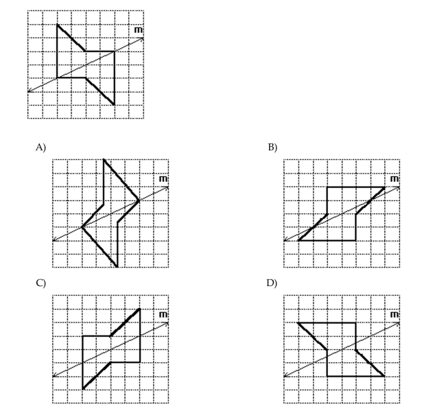 Find the image of the given figure under a reflection across the mirror line m.