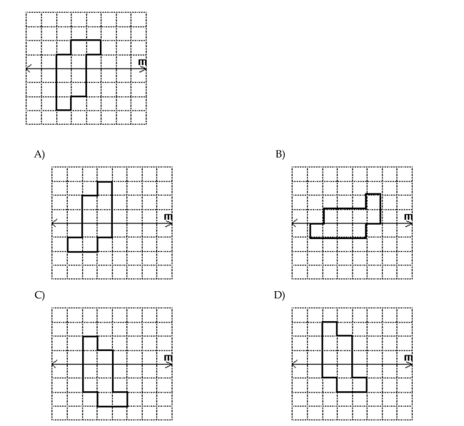 Find the image of the given figure under a reflection across the mirror line m.