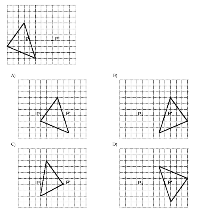 Find the image of the given figure under the reflection that sends P to P'.