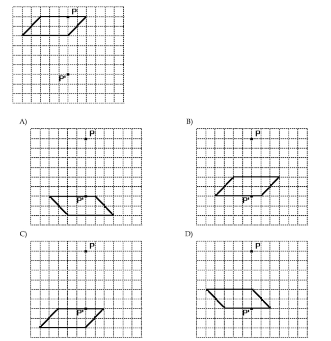 Find the image of the given figure under the reflection that sends P to P'.