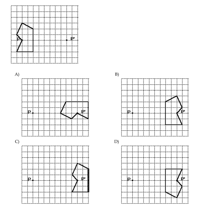 Find the image of the given figure under the reflection that sends P to P'.