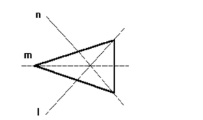 <strong>Which of the lines in the picture are lines of symmetry of the given figure? </strong> A)l, m, and n B)m C)l D)l and m