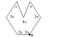 Determine the measure of the interior angle at vertex A. - 