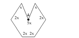 Determine the measure of the interior angle at vertex A. -