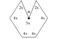 Determine the measure of the interior angle at vertex A. - 