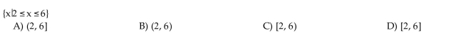 Write interval notation.