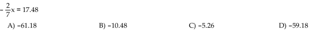 Solve the equation using the addition principle.