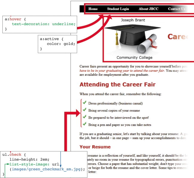 -The <u>a:hover </u>dynamic pseudo-class style,as shown in the accompanying figure,is applied while the mouse button is pressed when clicking a link._________________________