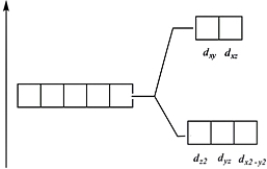<strong>Which of these diagrams represent the crystal field splitting between d orbitals in an octahedral complex?</strong> A) B) C) D)