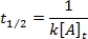 <strong>What is the half-life for a first-order reaction?</strong> A) B) C) D) E)