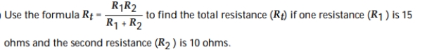 <strong> </strong> A)0.17 ohms B)5 ohms C)6 ohms D)1 ohms