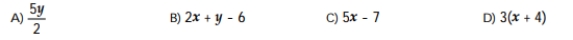 Identify the algebraic expression that contains 2 terms.