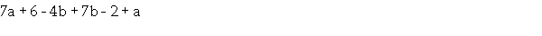 Simplify by combining like terms: