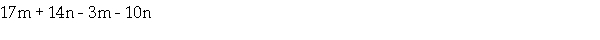 Simplify by combining like terms: