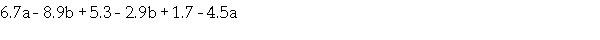 Simplify by combining like terms: