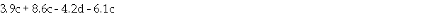 Simplify by combining like terms: