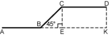 <strong>A conduit ABCD must be made so that zCBE is 45°. If BE = 5 cm and AK = 16 cm, find the length of the conduit to the nearest thousandth of a centimeter. </strong> A)19.660 cm B)14.536 cm C)23.071 cm D)18.071 cm