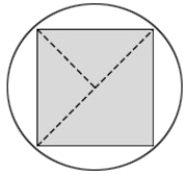 The end of a 30 mm-diameter round rod is milled as shown in the given figure. Find the area of the square.
