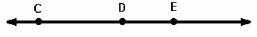 For the following line, name a ray with endpoint D and interior point E.