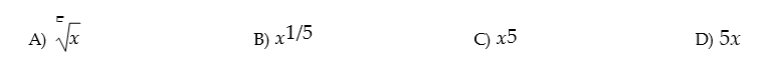 Write in rational exponent notation: the fifth root of x
