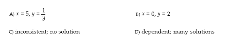 Solve the system of equations using the addition method: x + 3y = 6 X + 3y = 4