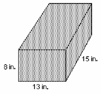 Determine the volume of the given figure. Dimensions are in inches.
