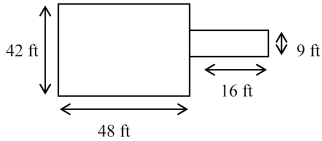 A restaurant owner needs to buy linoleum tile for the main dining room and the entrance hall. The measurements are below. How many square yards of tile should he buy?
