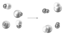 <strong>Examine the following particulate-level representation. This change might be shown symbolically as which of the following?</strong> A) B) C) D) E)