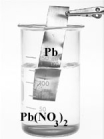 Examine the two beakers shown below.     If the metals were connected by a wire containing a meter and the two solutions by a salt bridge,the meter shows are reading of 0.95 V.Which of the following is correct?