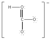 <strong>Which of the following is the best Lewis diagram for HCO<sub>3</sub><sup>-</sup>?</strong> A) B) C) D) E)