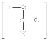 <strong>Which of the following is the best Lewis diagram for HCO<sub>3</sub><sup>-</sup>?</strong> A) B) C) D) E)