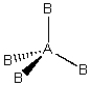 <strong>Consider the following general wedge-and-dash diagram: What is the molecular geometry around the central atom of this molecule?</strong> A)Linear B)Tetrahedral C)Trigonal planar D)Bent E)Trigonal pyramidal